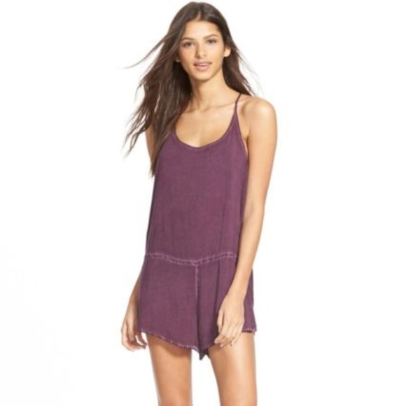 Betro Simone Pants - Betro Simone Racerback Drop Waist Romper Plum L